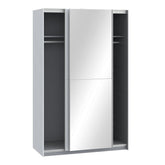 Sliding Feature of Babetta Matt White & Mirrored Sliding Doors Wardrobe